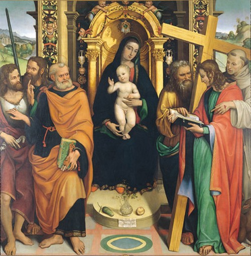 3/ - Agostino Marti, Madonna in trono con il Bambino tra i Santi Giovanni Battista