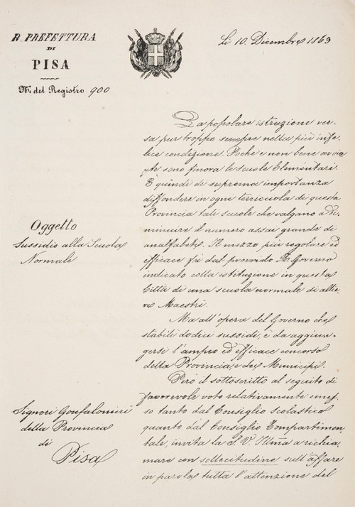 4/ - Il prefetto del tricolore. Luigi Torelli a Pisa, 1862-1864