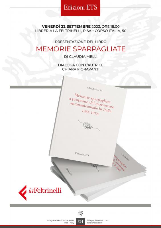Presentazione del libro MEMORIE SPARPAGLIATE  di CLAUDIA MELLI