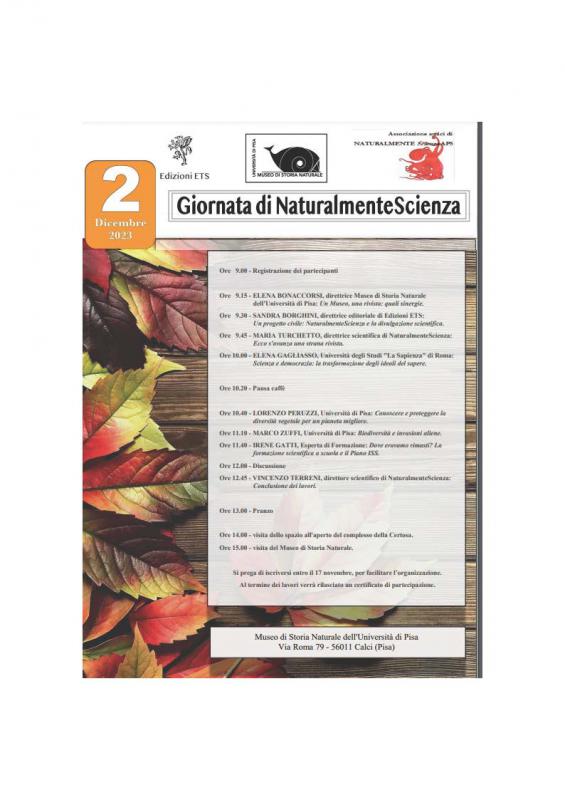 Giornata dedicata alla Rivista ETS NaturalmenteScienza