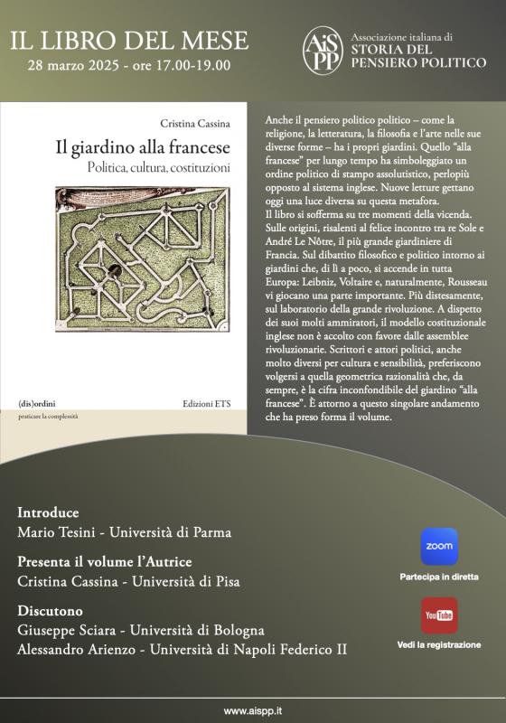 Presentazione del libro Il giardino alla francese