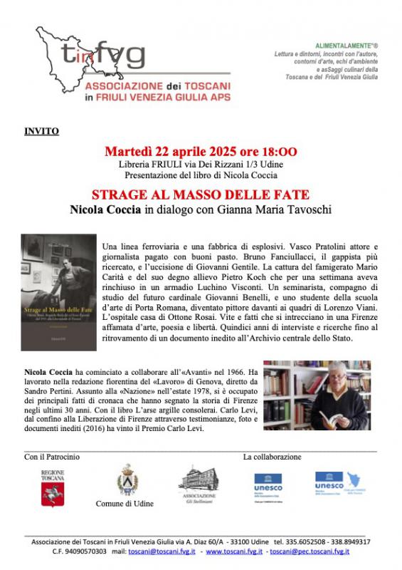 Presentazione del libro Strage al Masso delle Fate