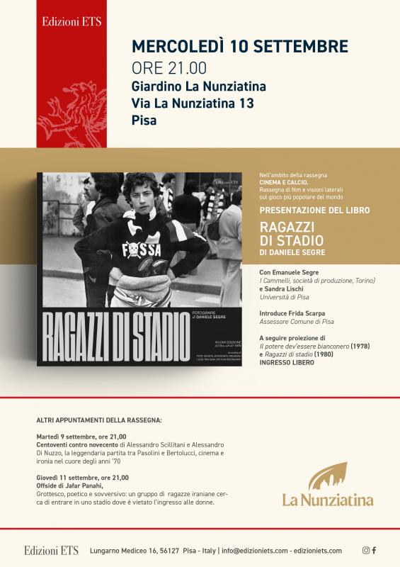 Rinviata la presentazione del libro RAGAZZI di STADIO  di Daniele Segre