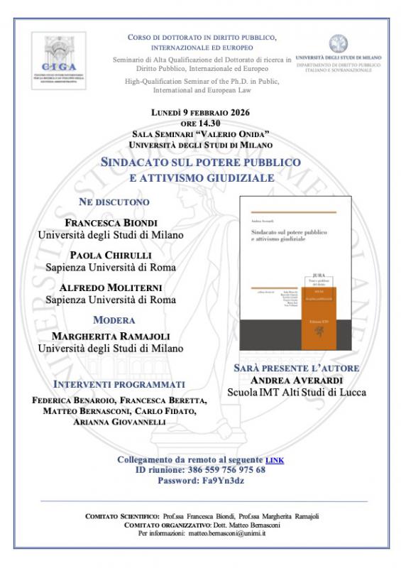 Presentazione del libro Sindacato sul potere pubblico e attivismo giuridico
