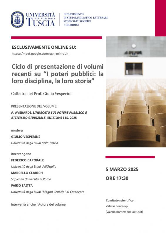 Presentazione del libro Sindacato sul potere pubblico e attivismo giuridico