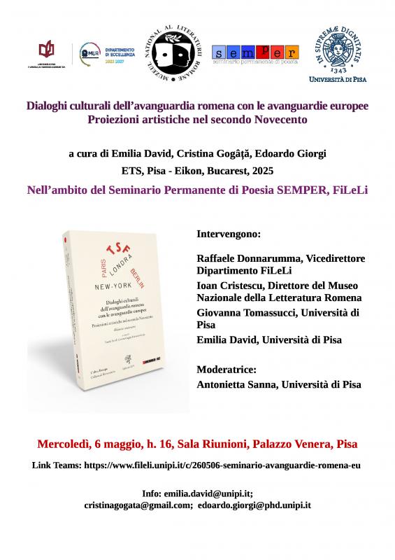 Presentazione del libro Dialoghi culturali dell'avanguardia romena con le avanguardie europee
