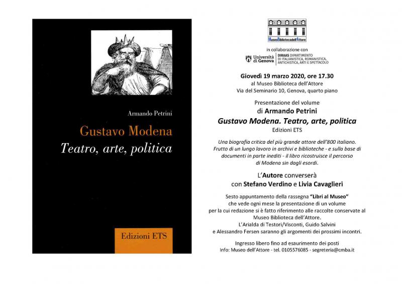 Gustavo Modena tra teatro, arte e politica-ANNULLATA