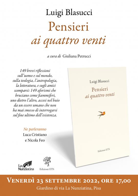 Presentazione di PENSIERI AI QUATTRO VENTI di Luigi Blasucci