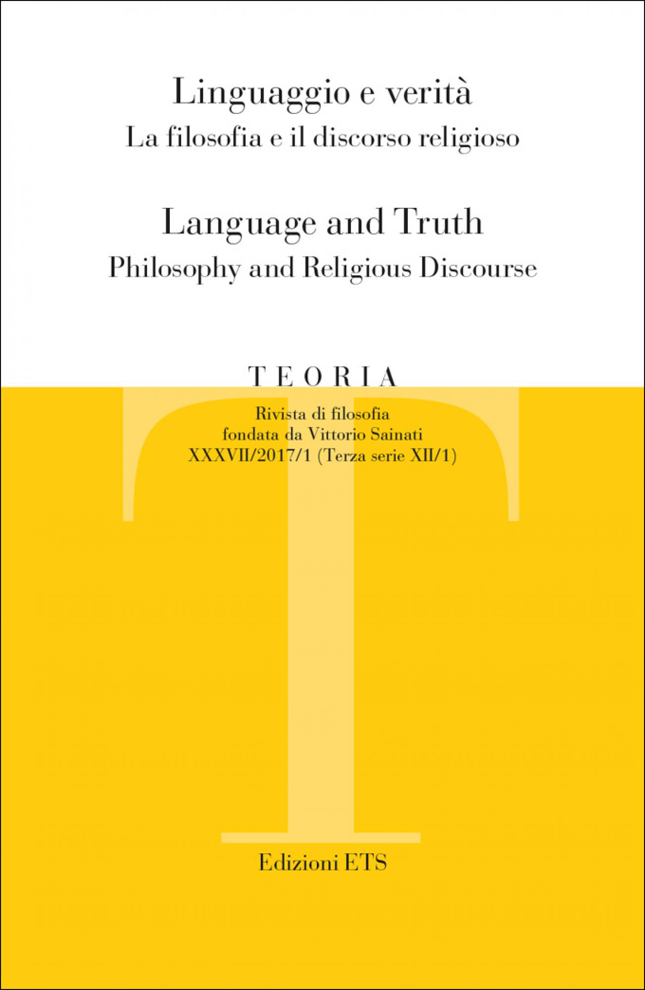 Teoria 2017-1.Linguaggio e verità. La filosofia e il discorso religioso / Language and Truth. Philosophy and Religious Discourse