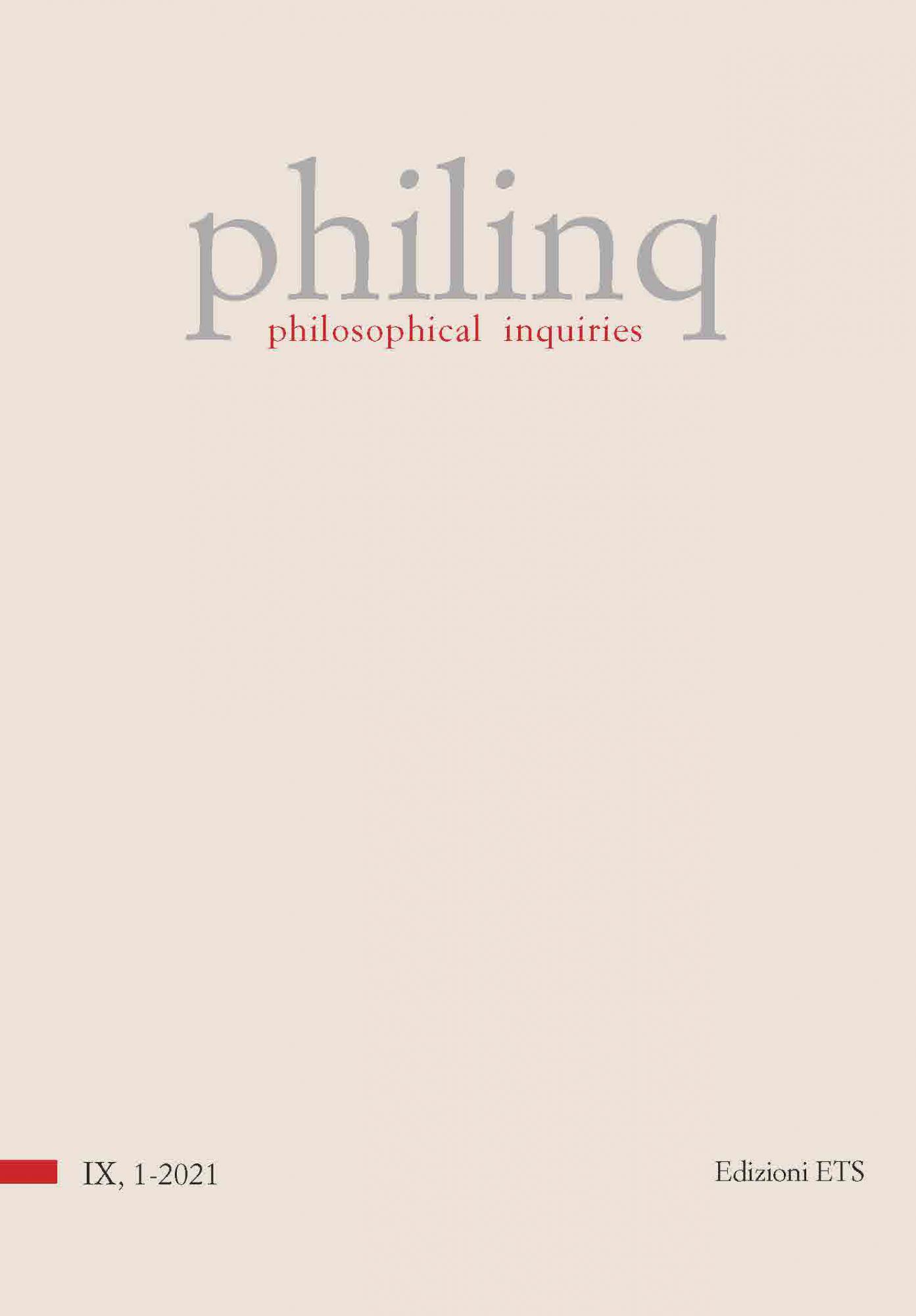 philosophical inquiries.volume 9, 1-2021