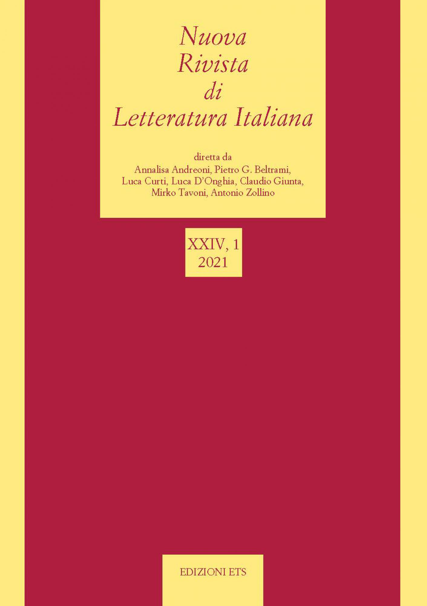 Nuova rivista di letteratura italiana 2021, 1