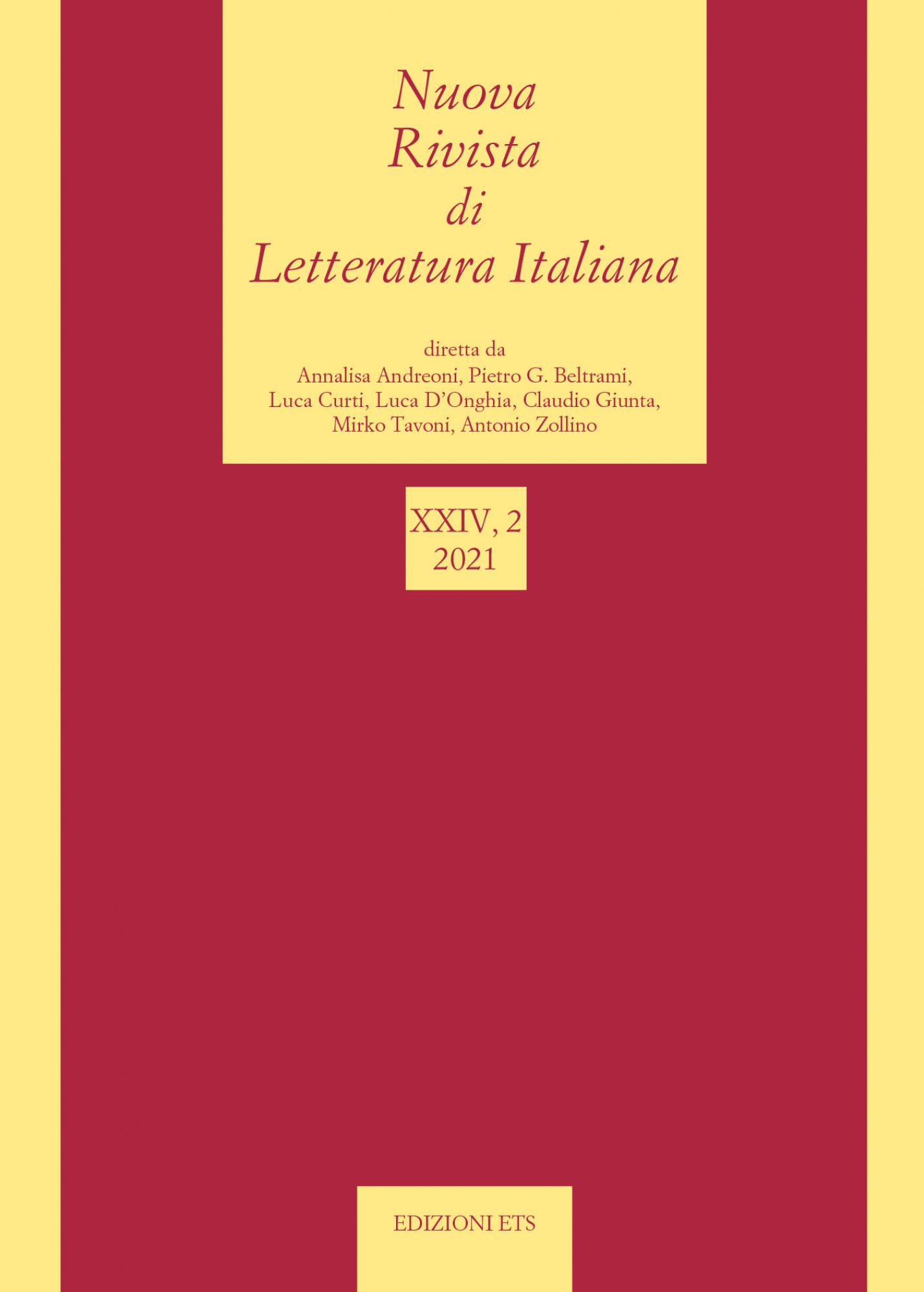 Nuova Rivista di Letteratura Italiana 2021, 2.XXIV, 2 2021