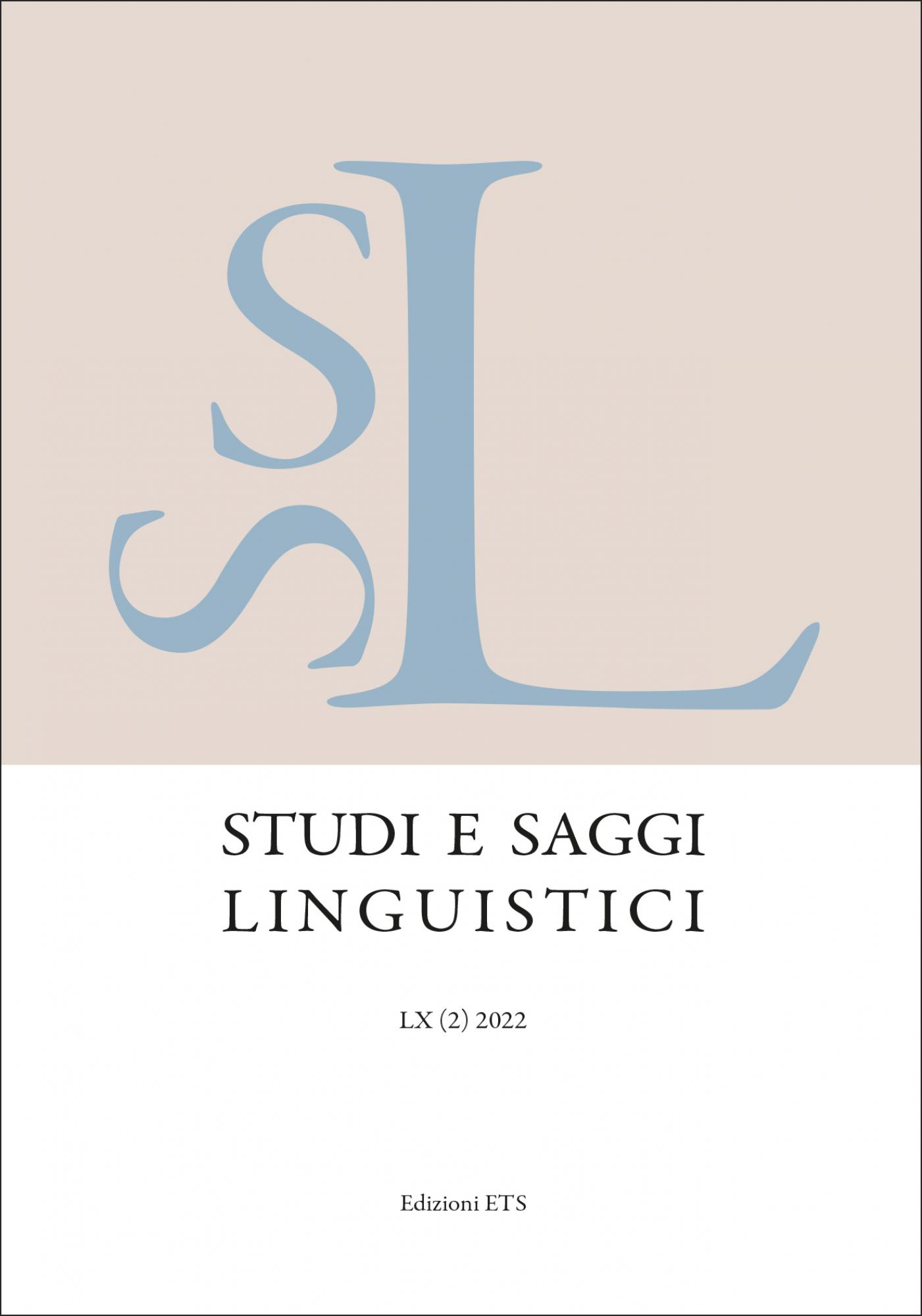 Studi e saggi linguistici.LX (2) 2022