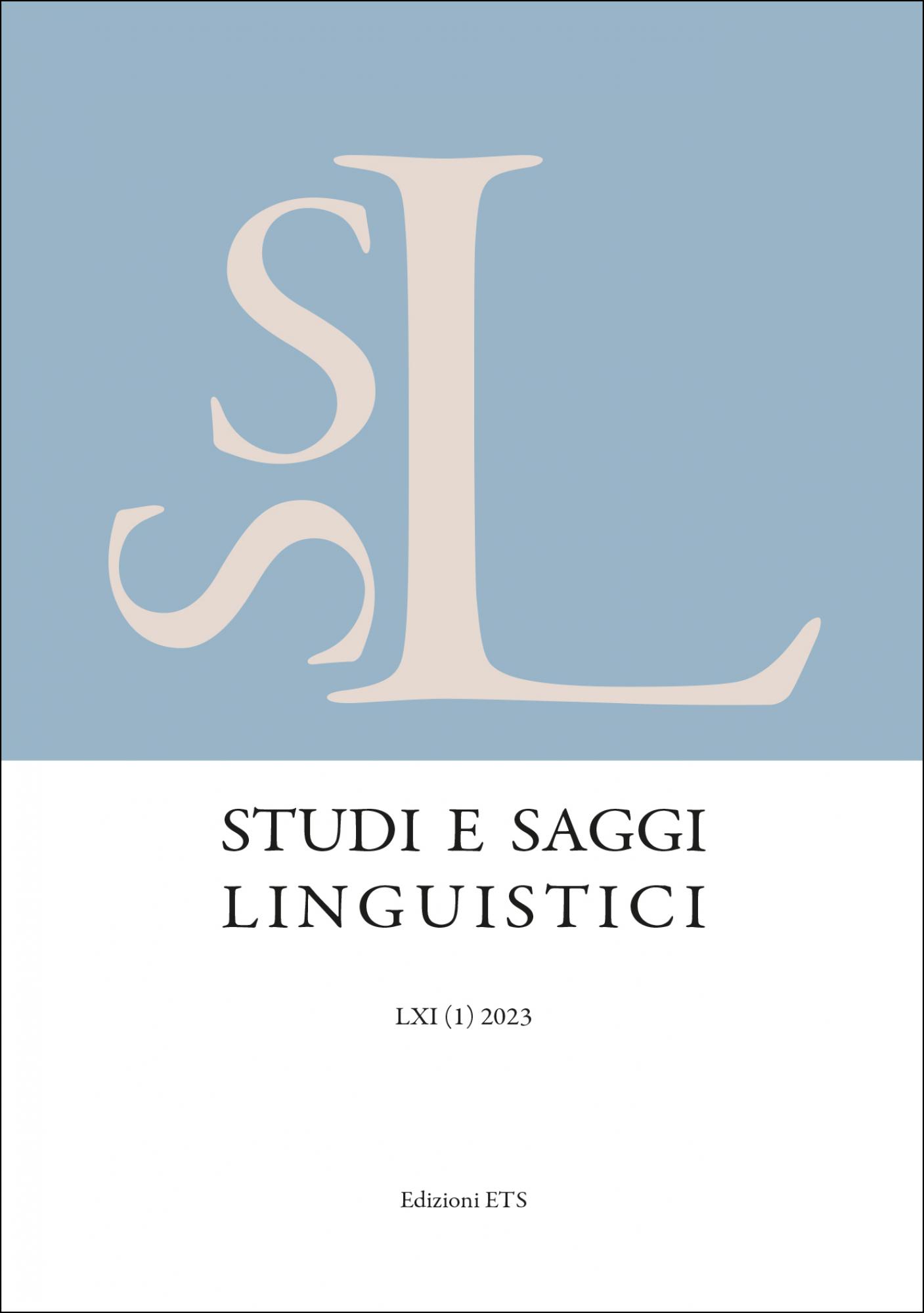 Studi e saggi linguistici.LXI (1) 2023