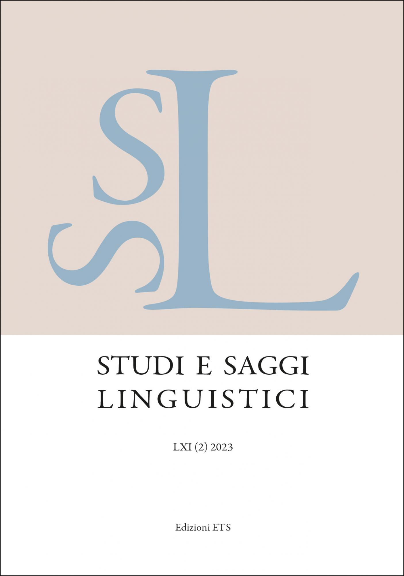Studi e saggi linguistici.LXI (2) 2023