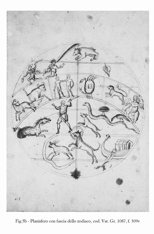 3/ - Fig.5b - Planisfero con fascia dello zodiaco, cod. Vat. Gr. 1087, f. 309v