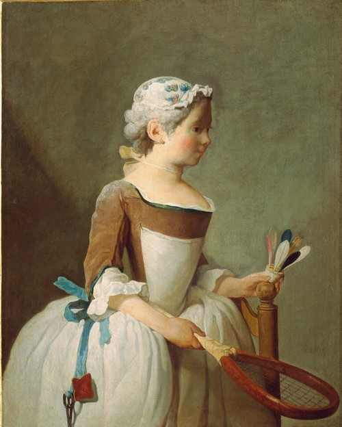 4/ - J.S. Chardin, Bambina che gioca al volano, 1737, copia di atelier, Firenze, Uffizi, �Foto Scala, Firenze