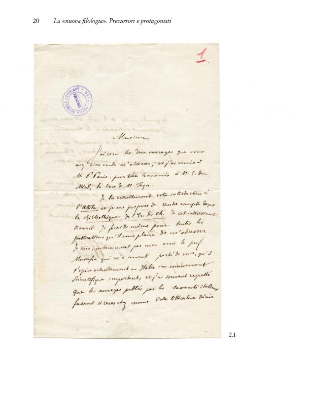 4/ - La &laquo;nuova filologia&raquo;. Precursori e protagonisti