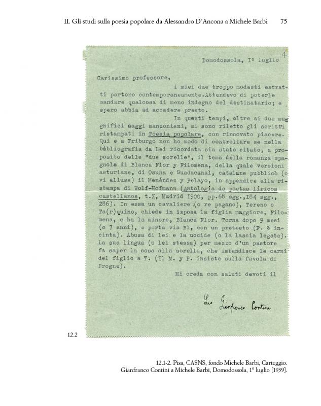 7/ - La &laquo;nuova filologia&raquo;. Precursori e protagonisti