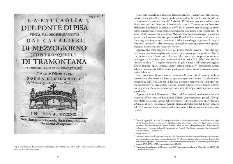 3/ - Instruzioni o sia metodo per la buona disciplina e regolamento degli uffiziali e combattenti al Gioco del Ponte di Pisa. (1726)